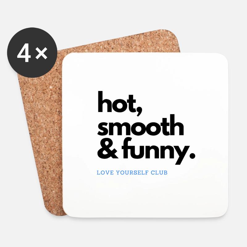 HOT SMOOTH & FUNNY - Untersetzer (4er-Set) - Weiß