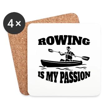 Aviron Équipe Aviron Club d’aviron Aviron - Dessous de verre (lot de 4) - blanc - Devant