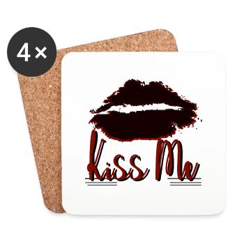 EMBRASSE-MOI - Dessous de verre (lot de 4) - blanc - Devant