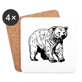 Bear - Coasters (set of 4) - white - Front