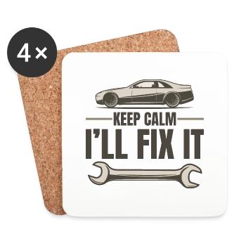 KEEP CALM I'LL FIX IT - Coasters (set of 4) - white - Front