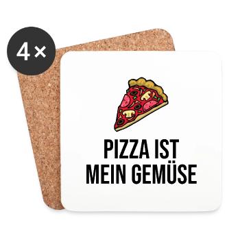 Pizza is my vegetable - Coasters (set of 4) - white - Front