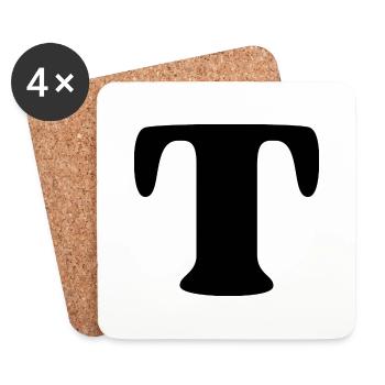 Buchstabe T - Untersetzer (4er-Set) - Weiß - Vorne
