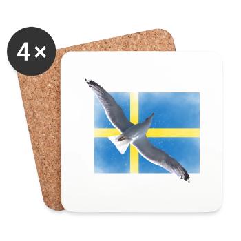 Suède Mouette Sverige - Dessous de verre (lot de 4) - blanc - Devant