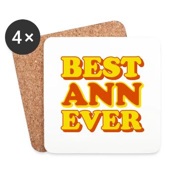 Ann First Name Funny Gift - Coasters (set of 4) - white - Front