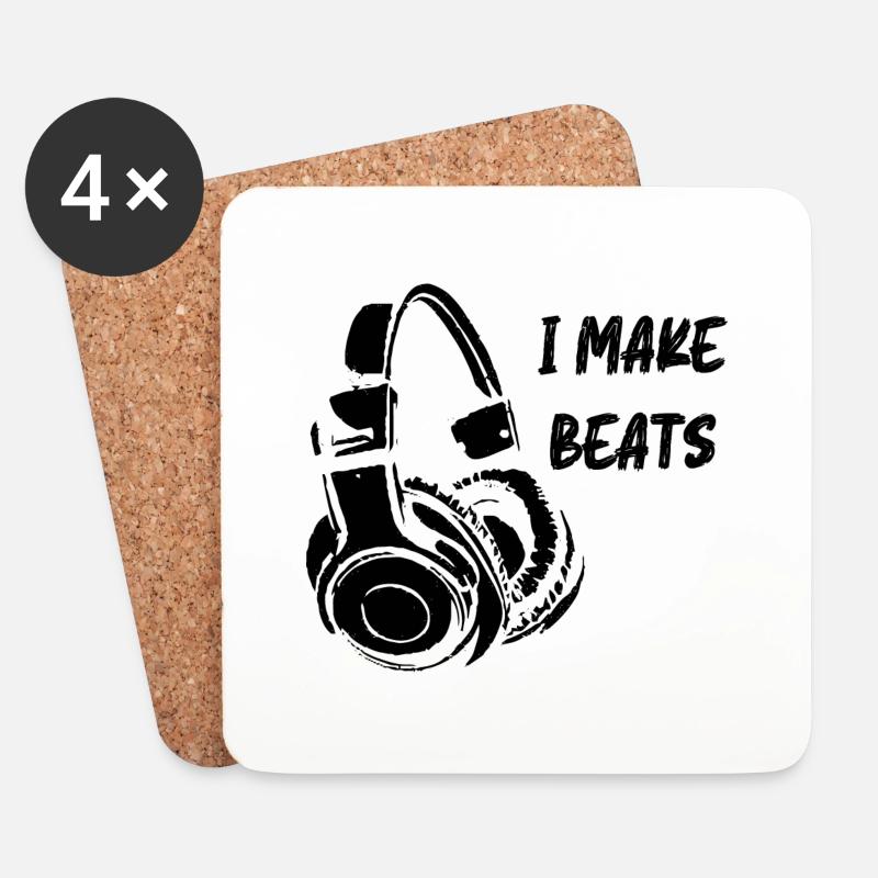Lustiger Spruch Witzig Humor Geschenkidee Beat - Untersetzer (4er-Set) - Weiß