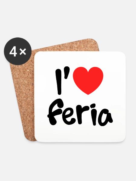 Liebe feria Liebe - Untersetzer (4er-Set) - Weiß