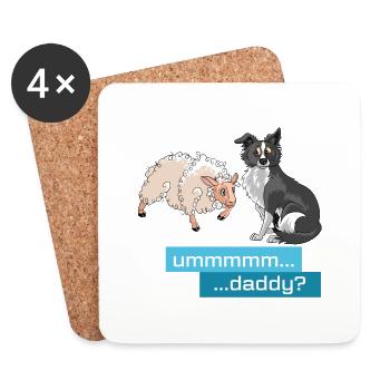 Schafe hüten Daddy - Untersetzer (4er-Set) - Weiß - Vorne