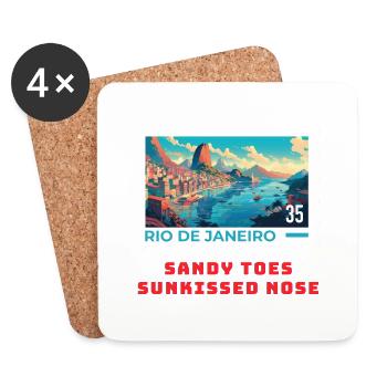 Rio - Dessous de verre (lot de 4) - blanc - Devant