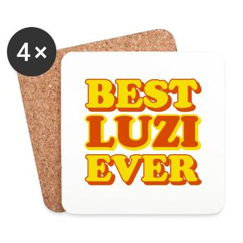 Luzi Prénom Cadeau Drôle - Dessous de verre (lot de 4) - blanc - Devant