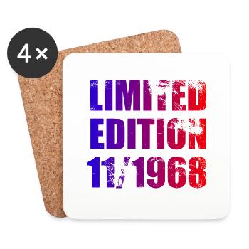55th Birthday Limited Edition 11/1968 - Dessous de verre (lot de 4) - blanc - Devant