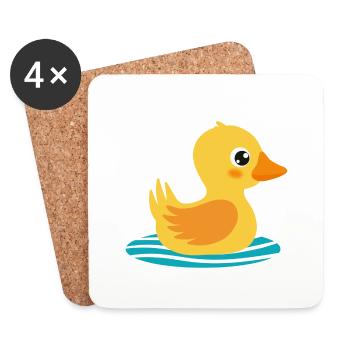 Rubber duck - Coasters (set of 4) - white - Front