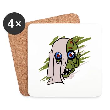Halloween Zombie - Untersetzer (4er-Set) - Weiß - Vorne