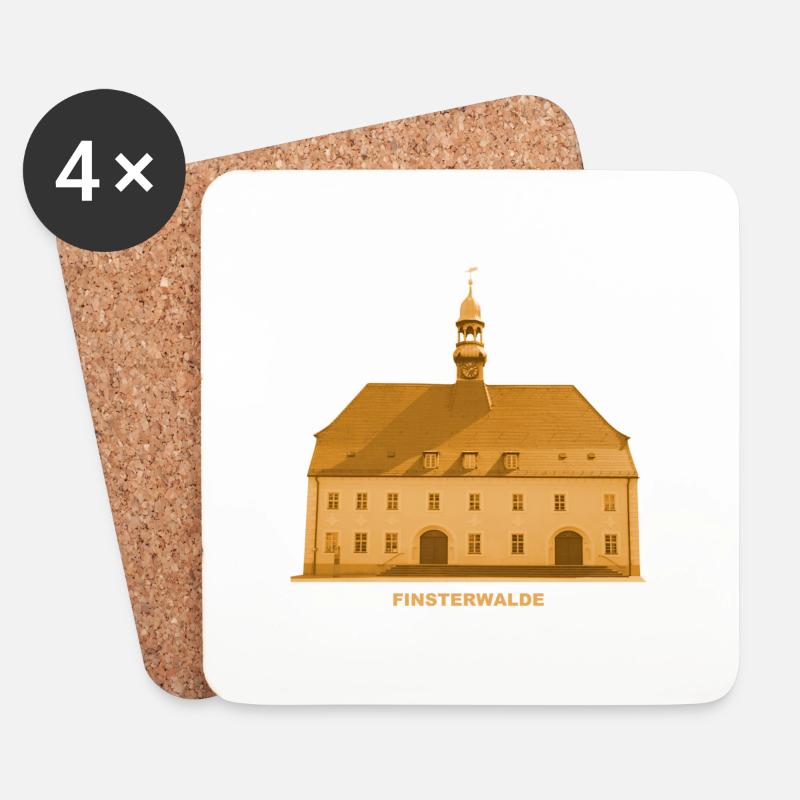 Finsterwalde Rathaus Elbe Elster Brandenburg - Untersetzer (4er-Set) - Weiß