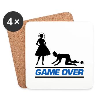Couple marié Game Over - Dessous de verre (lot de 4) - blanc - Devant