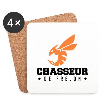 Chasseur de frelon Humour Frelon Asiatique Drôle - Dessous de verre (lot de 4) - blanc - Devant
