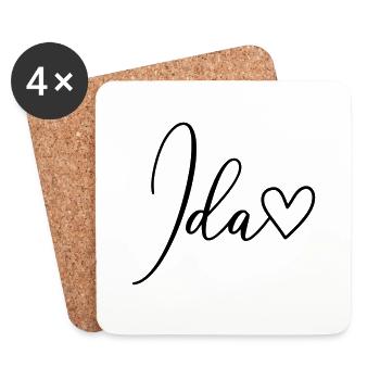 Ida Surname First Name Girl - Coasters (set of 4) - white - Front