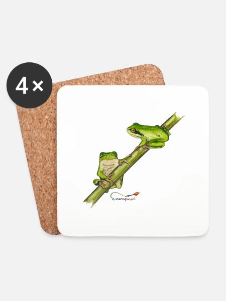 Laubfrosch - Untersetzer (4er-Set) - Weiß