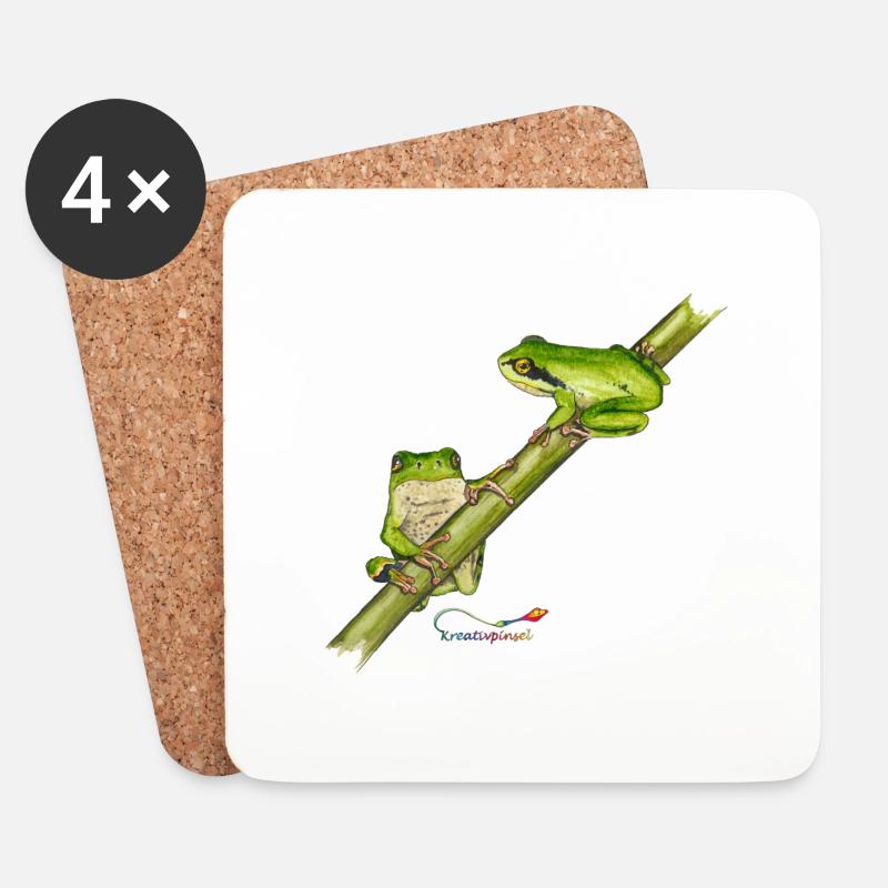 Laubfrosch - Untersetzer (4er-Set) - Weiß