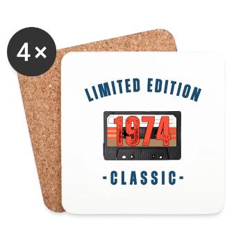 Édition limitée 1974 anniversaire rétro - Dessous de verre (lot de 4) - blanc - Devant