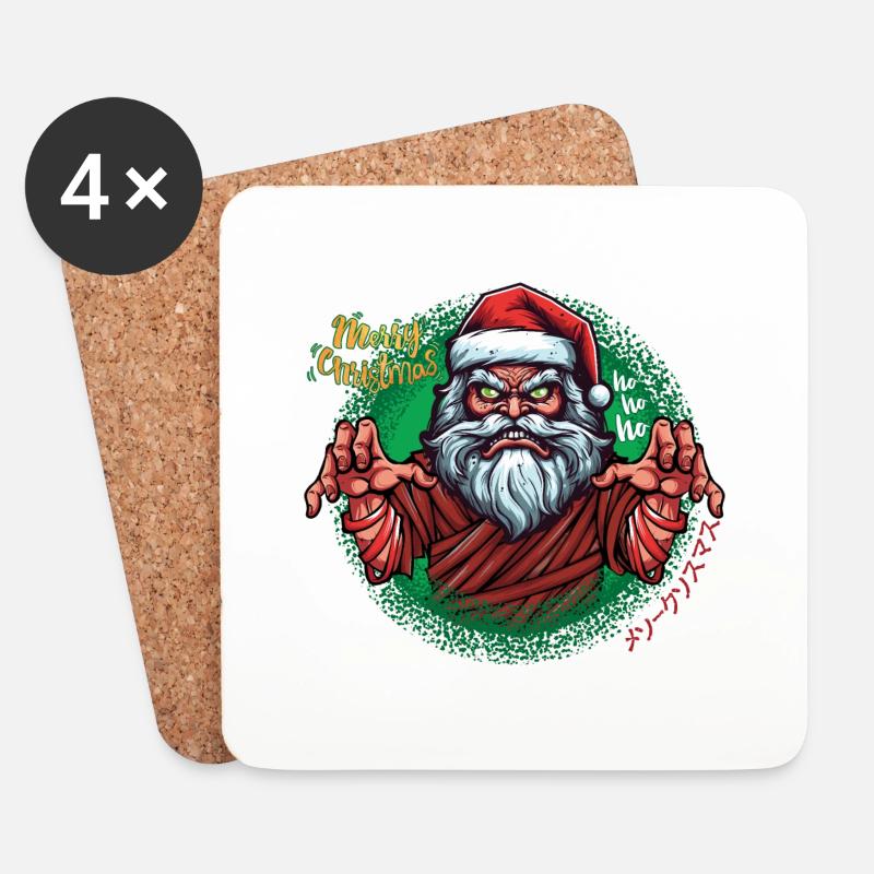 Happy Christmas - Untersetzer (4er-Set) - Weiß