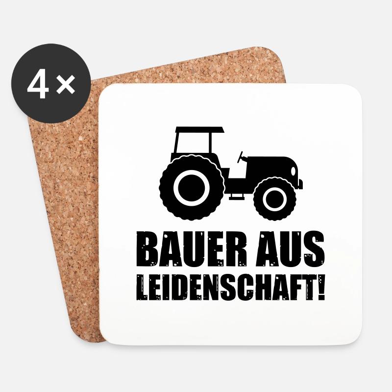 bauer aus leidenschaft - Untersetzer (4er-Set) - Weiß