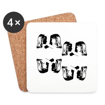 Miroir mon beau Miroir - Dessous de verre (lot de 4) - blanc - Devant