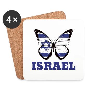 Israel Flagge Schmetterling - Untersetzer (4er-Set) - Weiß - Vorne