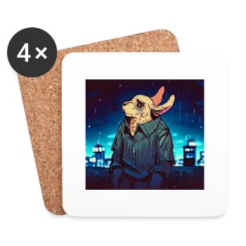 Bunny Rabbit Japanese - Coasters (set of 4) - white - Front