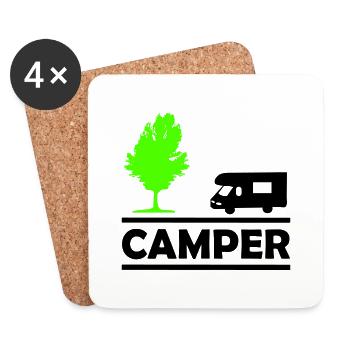camper - Untersetzer (4er-Set) - Weiß - Vorne