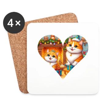 Noel 2023 - Dessous de verre (lot de 4) - blanc - Devant