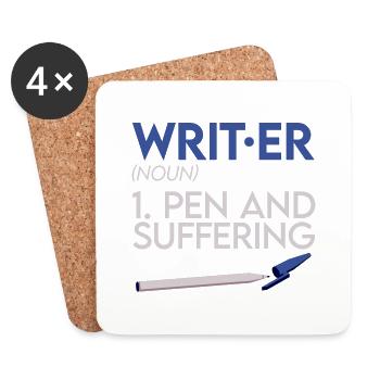 Writer, Pen And Suffering 2 - Untersetzer (4er-Set) - Weiß - Vorne