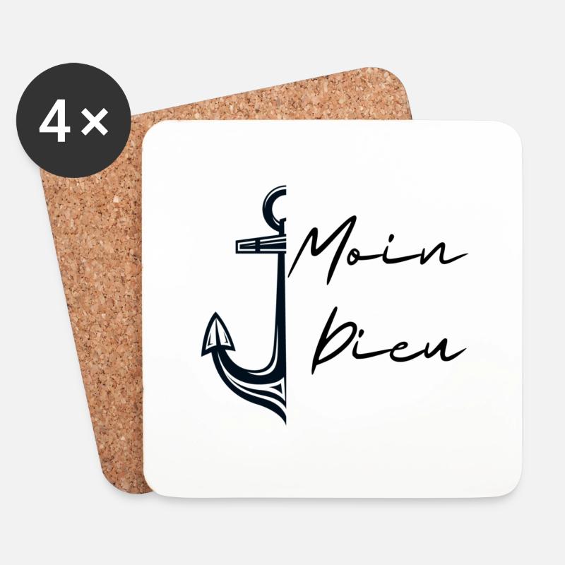 Moin Dieu - Untersetzer (4er-Set) - Weiß