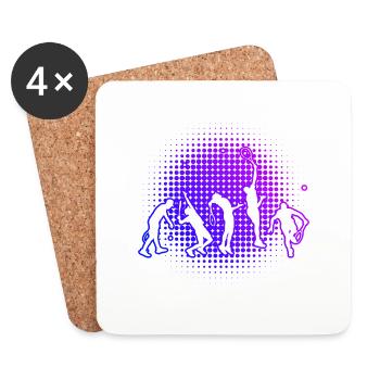 Tennis Player Women Men Tennis Tennis Tennis - Coasters (set of 4) - white - Front