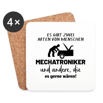 Es gibt zwei Arten von Menschen: Mechatroniker - Untersetzer (4er-Set) - Weiß - Vorne
