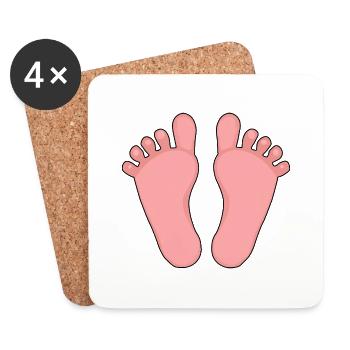 Bébé Pieds Fille Garçon - Dessous de verre (lot de 4) - blanc - Devant
