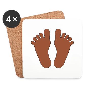 Bébé Pieds Fille Garçon - Dessous de verre (lot de 4) - blanc - Devant