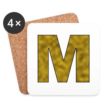 Letter M Gold - Coasters (set of 4) - white - Front