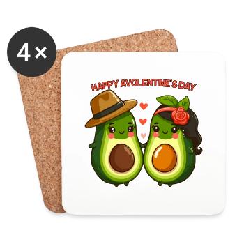 Happy Avolentines Day - Coasters (set of 4) - white - Front