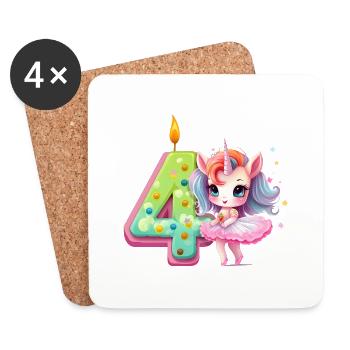 Birthday birthday party birthday gift born - Coasters (set of 4) - white - Front