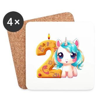 Birthday birthday party birthday gift born - Coasters (set of 4) - white - Front
