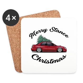 Frohe Haltung Weihnachten - Untersetzer (4er-Set) - Weiß - Vorne