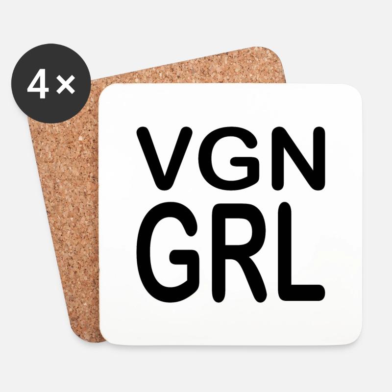 veganes, VGN GRL - Untersetzer (4er-Set) - Weiß