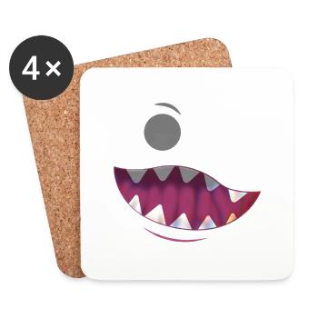 Petit monstre - Dessous de verre (lot de 4) - blanc - Devant