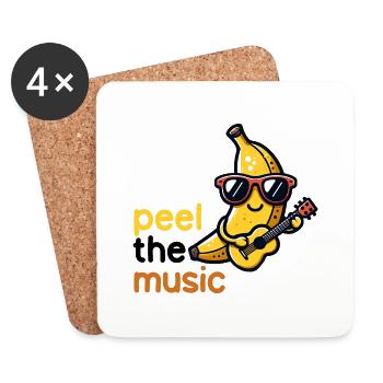 Peel the Groove: Kawaii Banana Guitarist - Coasters (set of 4) - white - Front