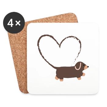 Four-legged love - Coasters (set of 4) - white - Front
