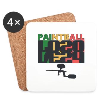 Paintball Love 2024 Rasta colors - Coasters (set of 4) - white - Front