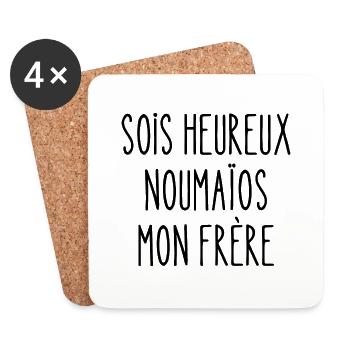 sois heureux noumaïos mon frère - Dessous de verre (lot de 4) - blanc - Devant