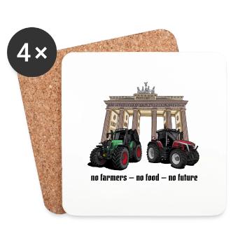 No Farmers - No Food - No Future // Berlin - Untersetzer (4er-Set) - Weiß - Vorne