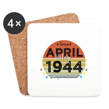 80 Jahre alt Baujahr 1944 Jahrgang April 1944 - Untersetzer (4er-Set) - Weiß - Vorne